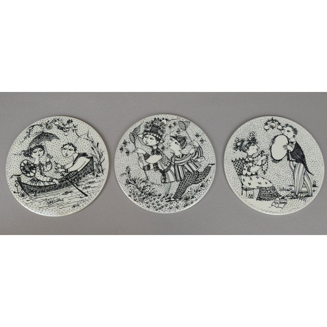 Ceramic Calendar Plaques by B. Wiinblad for Nymolle, Norway, 1970s, Set of 12 For Sale - Image 4 of 18