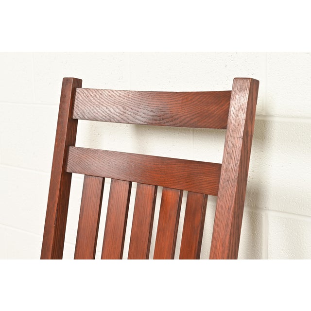 Early 20th Century Stickley Brothers Style Antique Mission Oak Arts & Crafts Rocking Chair, Circa 1900 For Sale - Image 5 of 12
