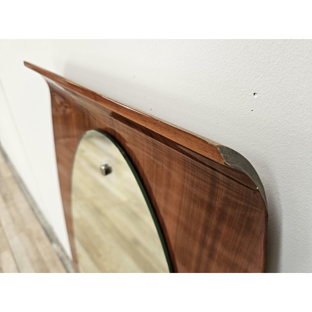 Wood Curved Plywood Wall Mirror from Campo E Graffi, 1960s For Sale - Image 7 of 14