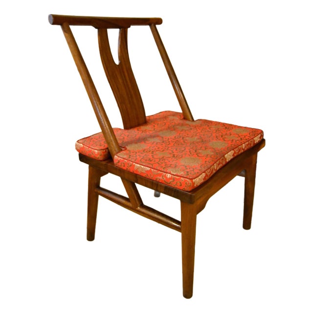 1970s Chinoiserie James Mont Style Artisan Solid Wood Rustic Accent Side Chair For Sale