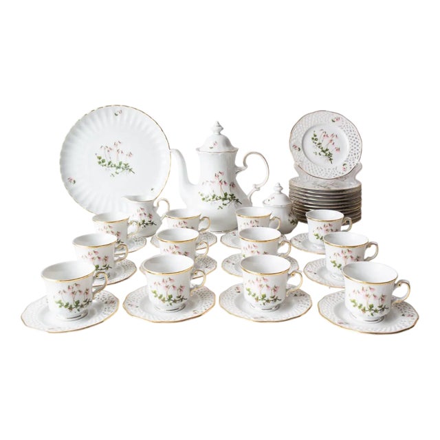 Coffee Set for Twelve People from Hackefors Porcelain, 1970, Set of 40 For Sale