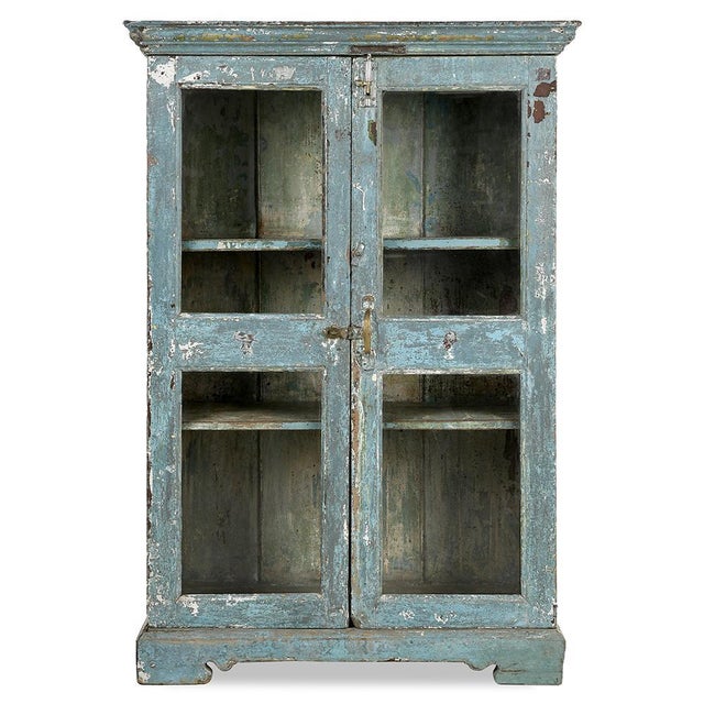 Wood Display Case with Green Patina For Sale - Image 9 of 9