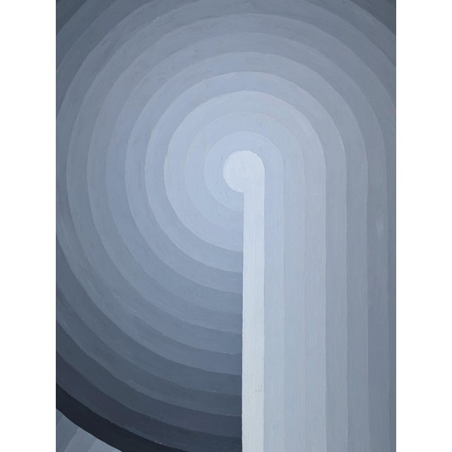 Contemporary David Hardaker "Honer" Contemporary Abstract Black & White Ombre Concentric Shaped Painting, 2025 For Sale - Image 3 of 6