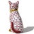 Ceramic Herend Style Sitting Kitty Cat Figurine With Red Fishnet Pattern and Gold Decoration Porcelain Ceramic Sculpture For Sale - Image 7 of 8