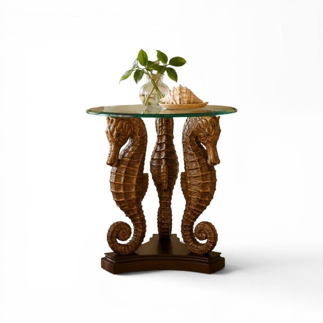 No longer in production . Believed to be a Beautiful Tommy Bahama Landara coastal accent table, unmarked ,featuring three...
