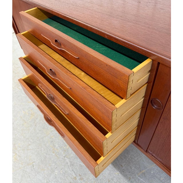 Brown Mid-Century Danish Modern Teak Tambour Sideboard For Sale - Image 8 of 9