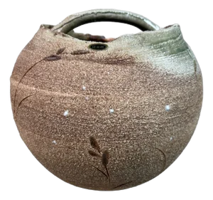 Organic Japanese Ikebana Flower Vase from Shigaraki Ware, 1970s