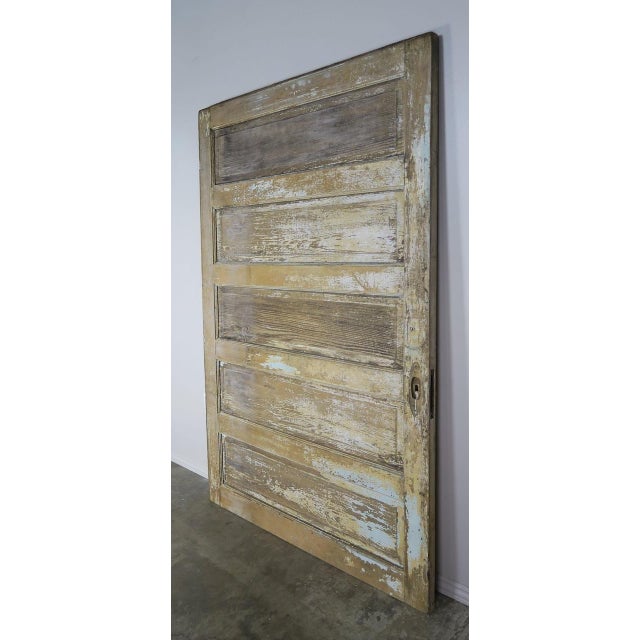 19th Century French Painted Barn Door For Sale - Image 4 of 11