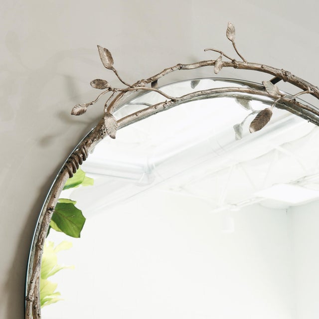 Silver Aged Silver Lennox Vine and Leaf Wall Mirror For Sale - Image 8 of 12