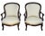 Wood Set of Victorian Mahogany Framed Open Armchairs For Sale - Image 7 of 7