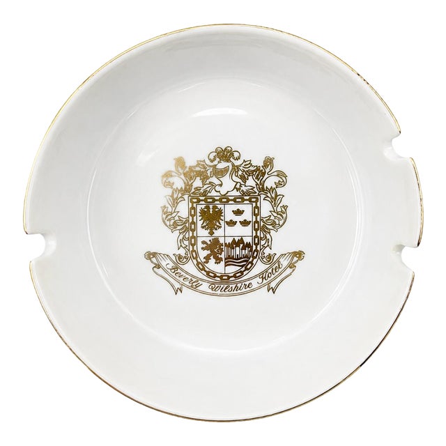 Vintage Beverly Wilshire Hotel Los Angeles Porcelain Ashtray For Sale
