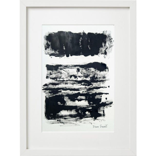 Black and White Abstraction 'Fields' Series #3 Joan Mitchell Inspired One-Of-A-Kind High-End Framed Original by Diane...