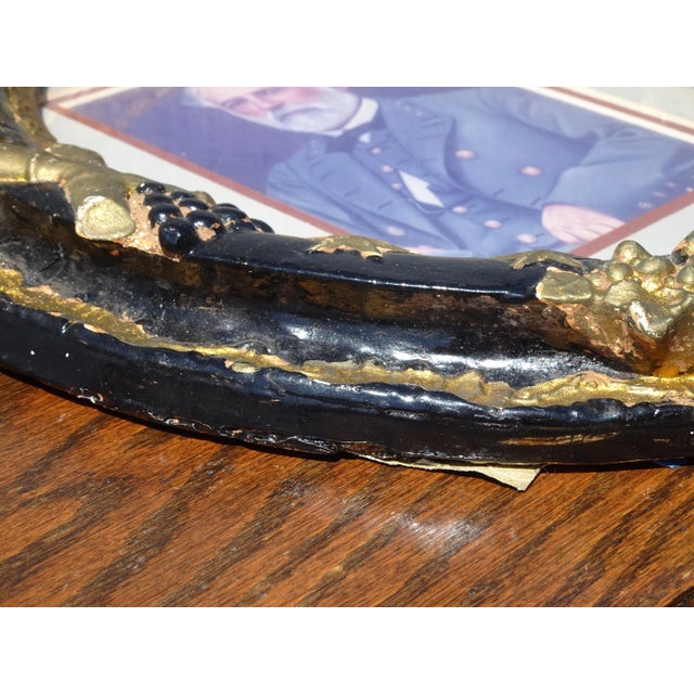 Vintage Picture W British Gentleman W Ceramic Frame & Eagle Motif & Stars For Sale - Image 10 of 12