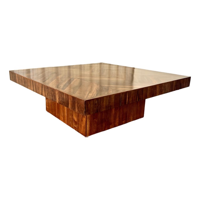 Fully Refinished Mid Century Modern Handcrafted Wood Coffee Table. Circa 1970s For Sale