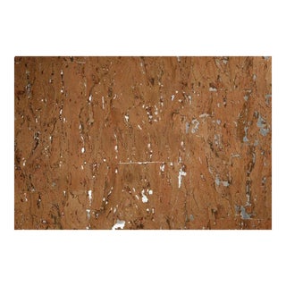 Natural Cork Wallpaper on Silver Foil - 1 Roll For Sale