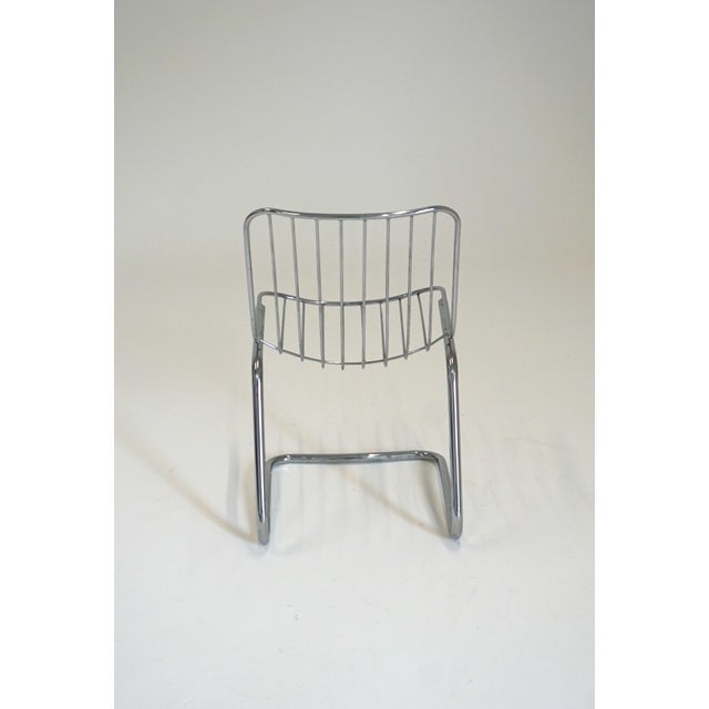 Mid-Century Modern Tubular Chrome Cantilever Dining Chair by Gastone Rinaldi for Rima, 1970s For Sale - Image 3 of 4