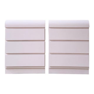 1980s Postmodern Lavender Matte Laminate Nightstands - a Pair For Sale
