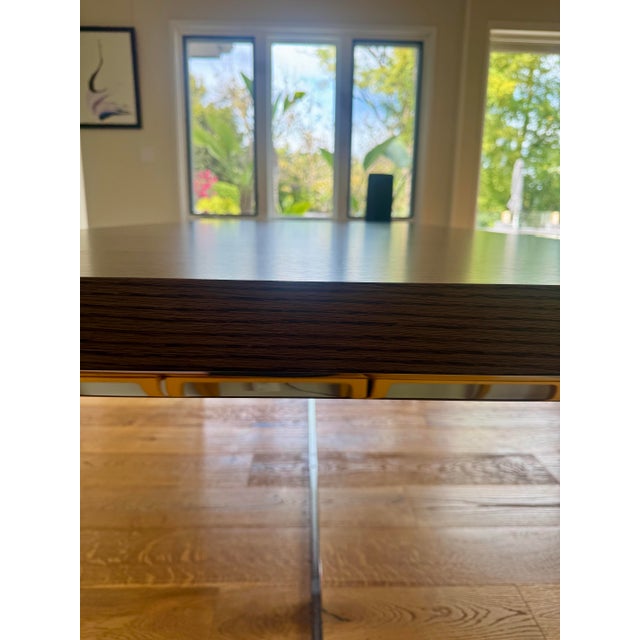 Contemporary B&b Italia Maxalto Athos Dining Table (Gray Oak & Chrome) by Paolo Piva (200cm) For Sale - Image 3 of 7