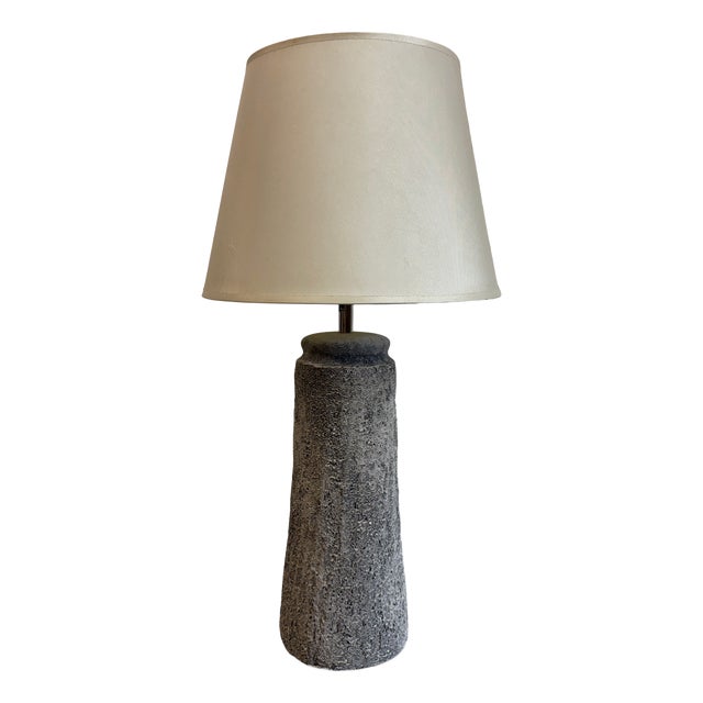 Grey Ceramic Table Lamp, 1980s For Sale