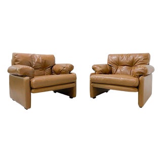 Set of Mid-Century Modern Coronado Armchairs attributed to Afra & Tobia Scarpa for B&B Italia, 1960s For Sale