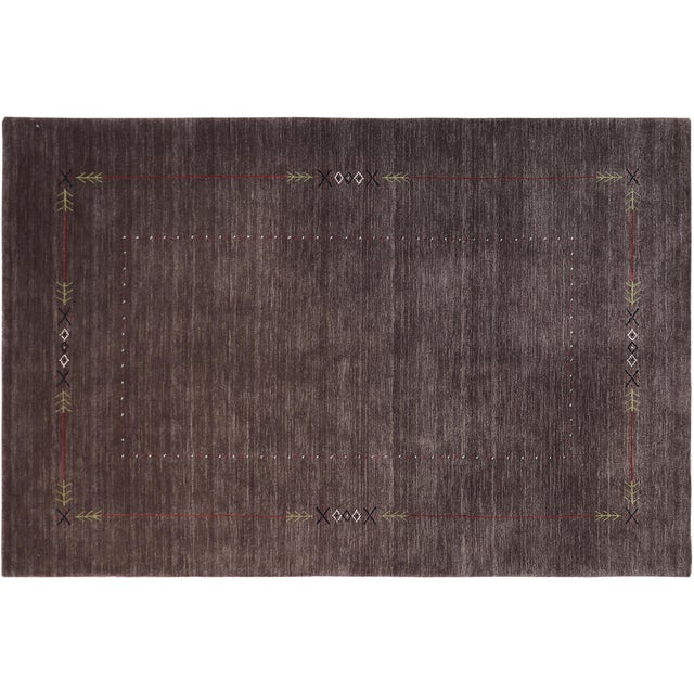 Gray Modern Gabbeh Gray Wool Rug - 5'3''x8'0'' For Sale - Image 8 of 10
