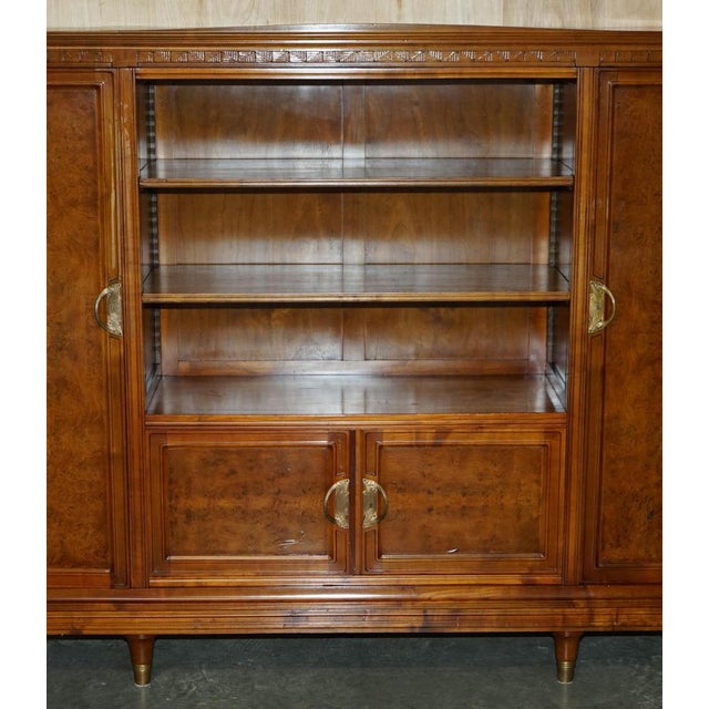 Brown French Art Nouveau Burr Walnut Bookcase by Leon Jallot For Sale - Image 8 of 18