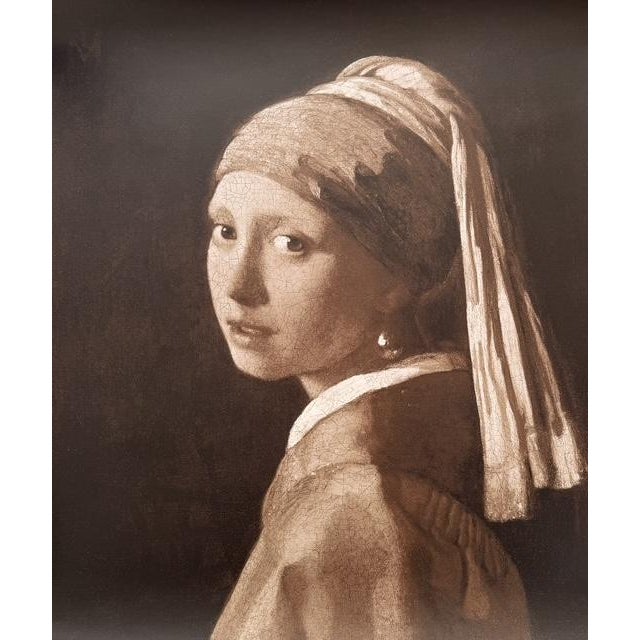 Black J.Vermeer (1832-1675), Jeune Fille À La Perle, the Hague, Mauritshuis, Copyright Photo Scala Florence, 2009, Large Format For Sale - Image 8 of 14