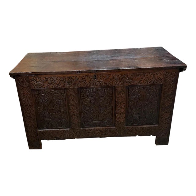 Late 1700’s Oak English Dowry Chest For Sale