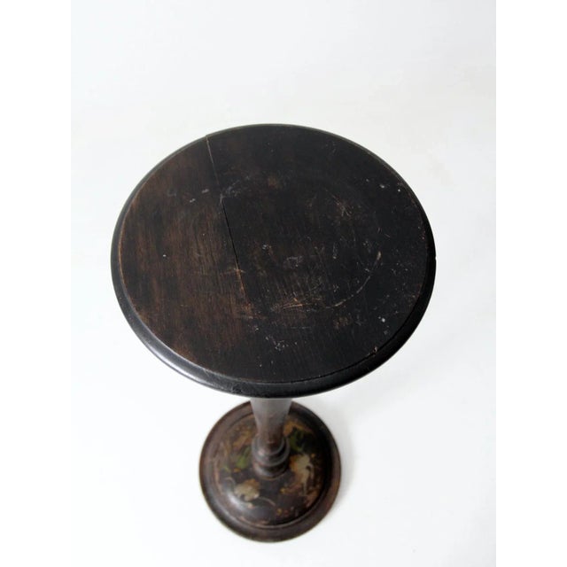 Antique Painted Plant Stand Pedestal Table For Sale - Image 4 of 11