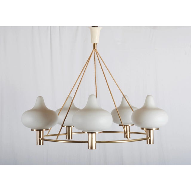 Louis Poulsen Chandelier by Mogens Hammer & Henning Moldenhawer for Louis Poulsen, 1950s For Sale - Image 4 of 15