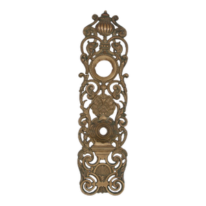 Vintage Victorian Reading Bronze Cut Out Door Back Plate