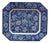 Vintage MCI Japan Blue & White Chrysanthemum Flower Octagon Serving Platter Dish For Sale