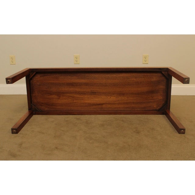 Intrex Mid Century Modern Rosewood Parsons Low Console Table For Sale - Image 12 of 13