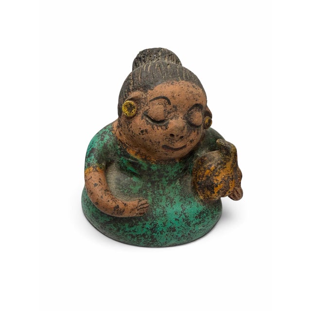 An incredibly charming and highly collectible matched set of five vintage Mexican Folk Art terracotta figures,...