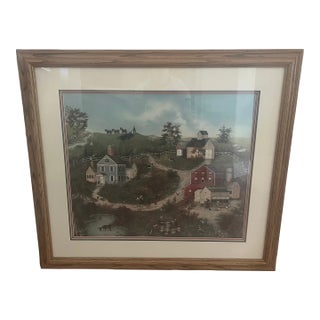 Collectible "Picnic in the Meadow" 1990 by Linda Nelson Stick #517/1500, Framed For Sale