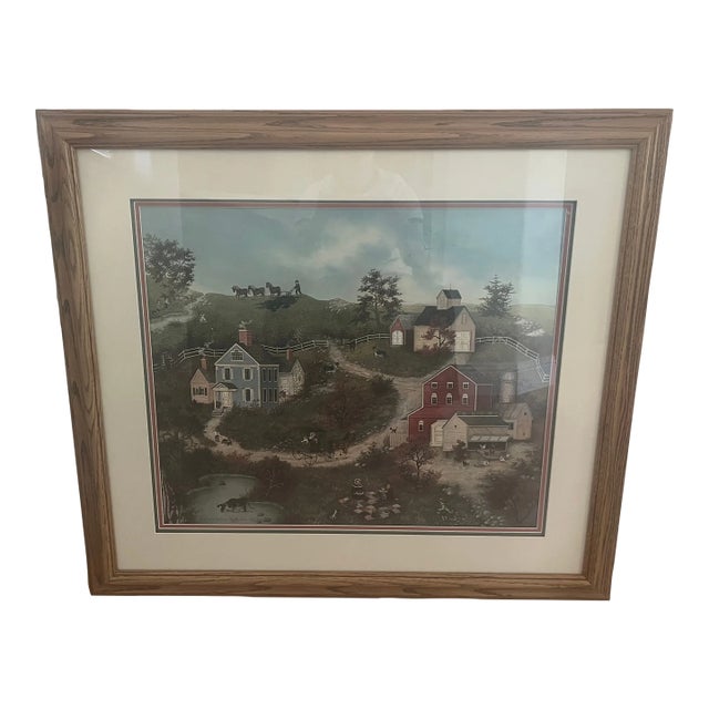 Collectible "Picnic in the Meadow" 1990 by Linda Nelson Stick #517/1500, Framed For Sale