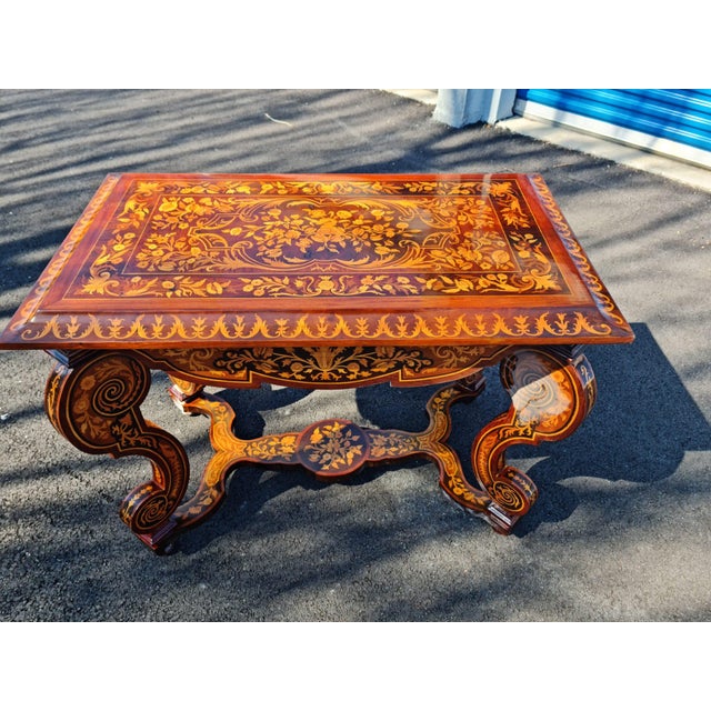 French Style Coffe/Tea Side/Center Table/Desk With Scrolled Legs For Sale - Image 12 of 13