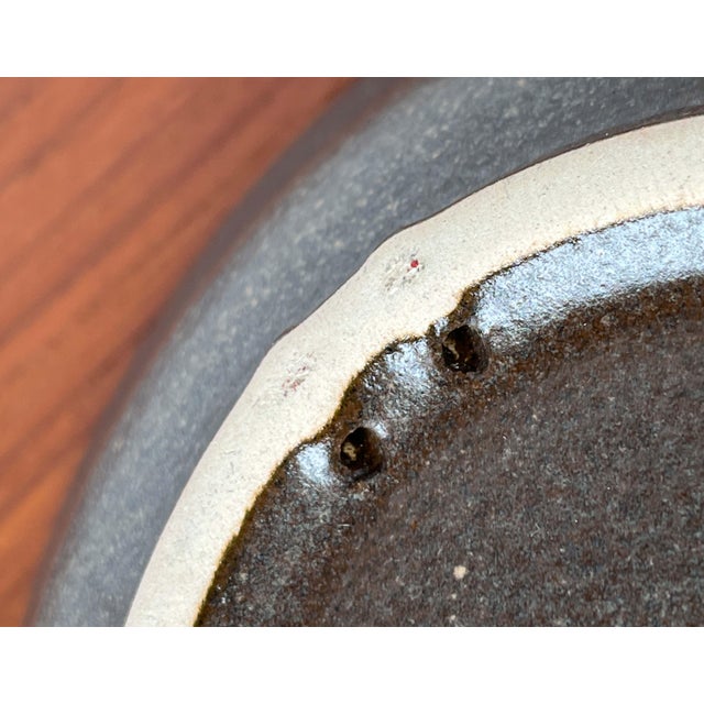 Brown Mid-Century German Pottery Wall Bowl, 1960s For Sale - Image 8 of 11