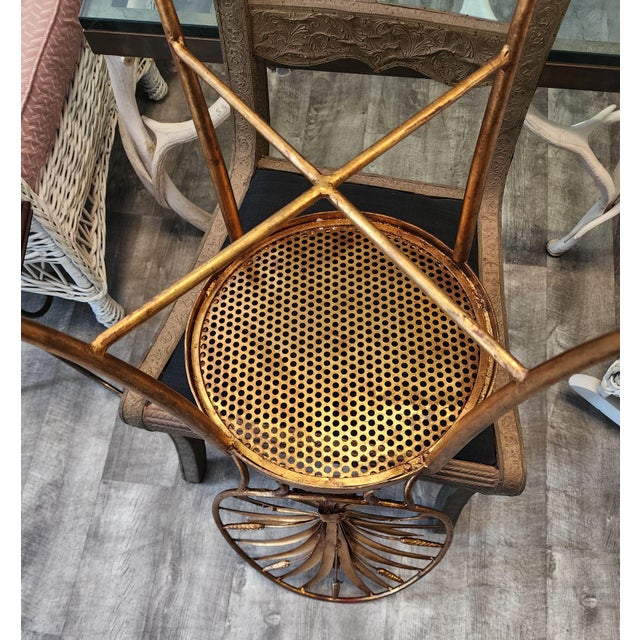 Pair of 1960s Italian Gilt Metal Wheat Sheaf Chairs by S. Salvadori For Sale - Image 17 of 17