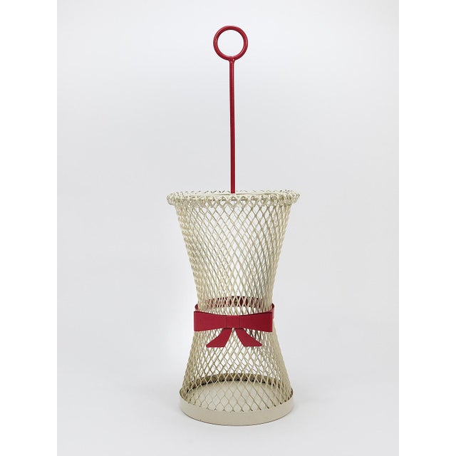 Metal Metal Tie Bow Umbrella Stand in the style of Mathieu Matégot, France, 1950s For Sale - Image 7 of 16