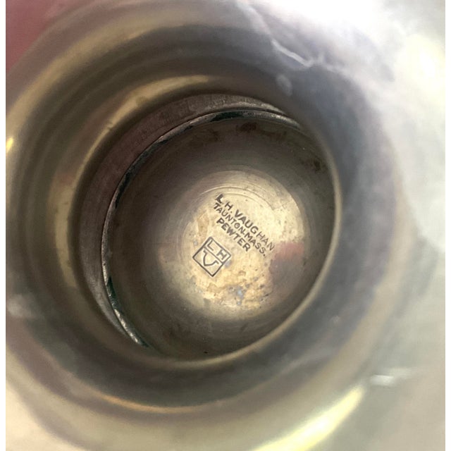 Rare L. H. Vaughan – Large Pewter, Footed Vase. For Sale - Image 10 of 10
