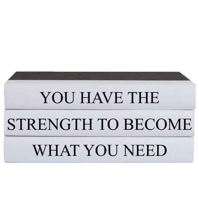 Modern Decorative Books - Quote Book Stack - "You Have The Strength" For Sale - Image 3 of 3