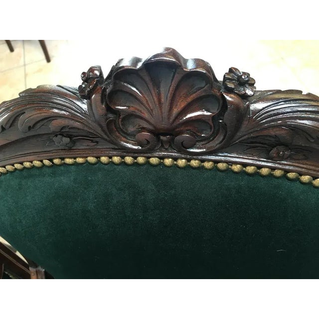 Set of 19th Century Louis XV Style Throne Seats in Walnut For Sale - Image 6 of 18