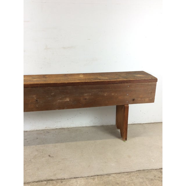 Antique Style Primitive Long Wooden Bench For Sale - Image 16 of 18
