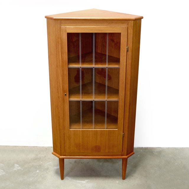 Wood 1950s Danish Teak Corner Cabinet For Sale - Image 7 of 8