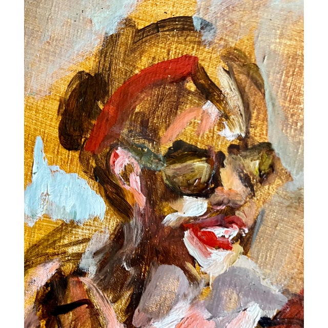 Abstract Raoul Middleman, Large Abstract Beach Scene Oil Painting Woman with Children Raoul Middleman, c.1970's For Sale - Image 3 of 5