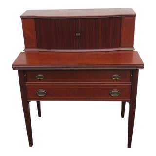 Wabash 1940s Mahogany Tambour Door Secretary Writing Desk 5743 For Sale