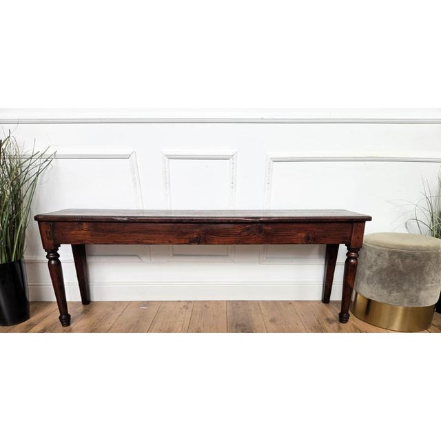 Antique Italian Wooden Bench or Side Table, 1890s For Sale - Image 3 of 9