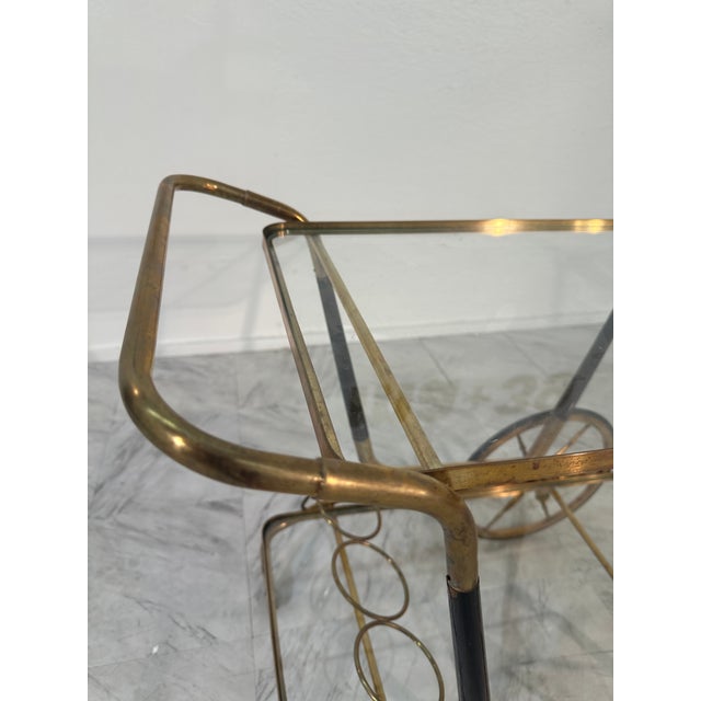 Metal Mid Century Italian Bar Cart by Cesare Lacca For Sale - Image 7 of 11