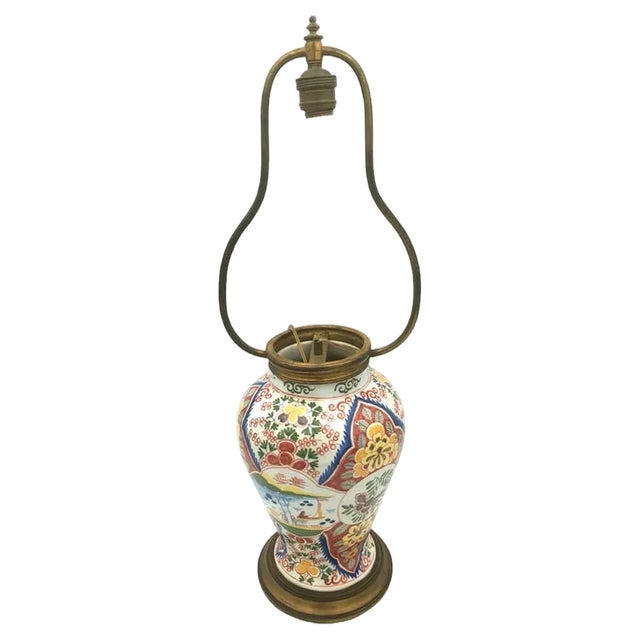 Delf Vase Lamp, 1900s For Sale